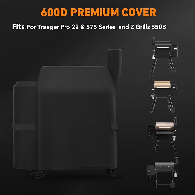 Heavy Duty Waterproof Wood Pellet Grill Smoker Cover, UV Resistant Full Length - Image 3