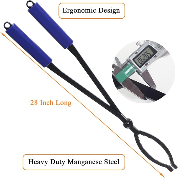 28" Firewood Tongs Log Grabber for Thick Logs Outdoor Indoor Camfire Firepit - Image 4