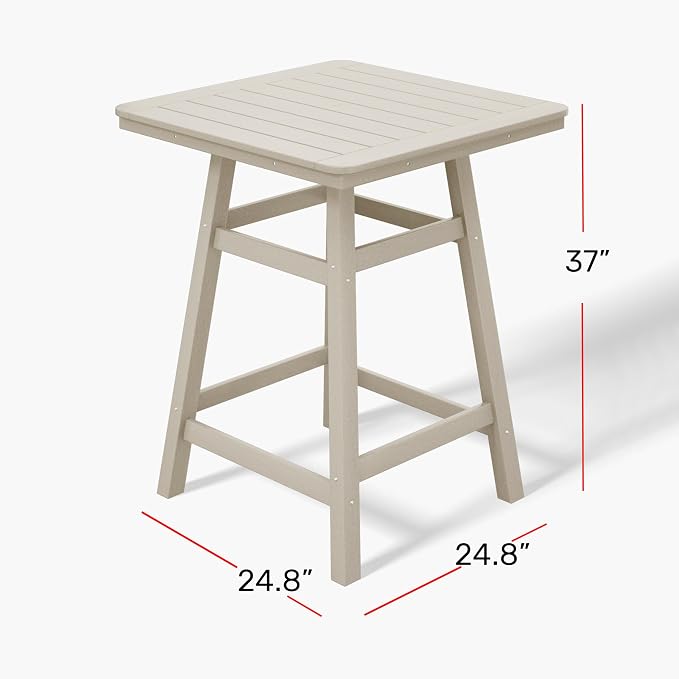 Costaelm Outdoor Bar Table, Patio Bistro Dining Pub Table - Image 8