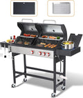 Propane Gas and Charcoal Grill Combo | Griddle Grill by Unknown