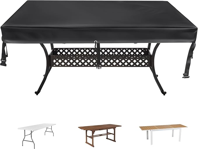 TOHONFOO Rectangular Patio Table Cover by TOHONFOO