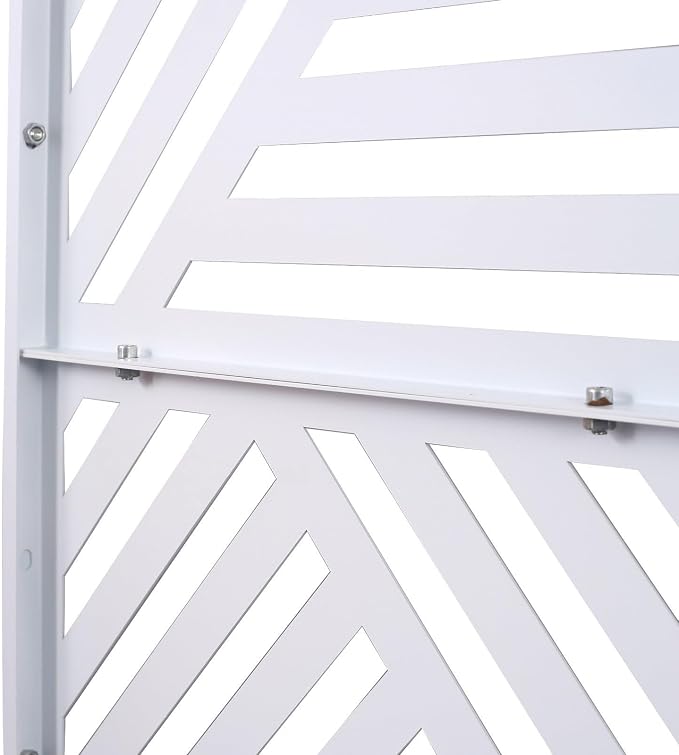 Outdoor Privacy Screen with Geometric Design – Metal Decorative Panel, - Image 8