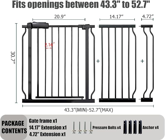 Extra Wide Baby Gate 48-52.7 Inch - Image 2