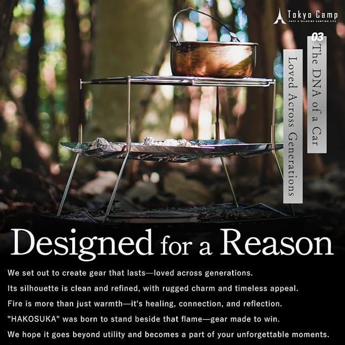 TokyoCamp HAKOSUKA Portable Fire Pit, Foldable Stainless Steel Wood Burning - Image 5