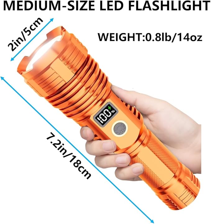 Flashlights High Lumens Rechargeable, LED Super Bright Flash Light Long Beam - Image 6