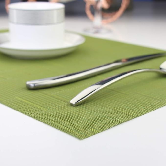 Vinyl Placemats, Washable Table Mats Easy to Clean Woven Placemats - Image 6