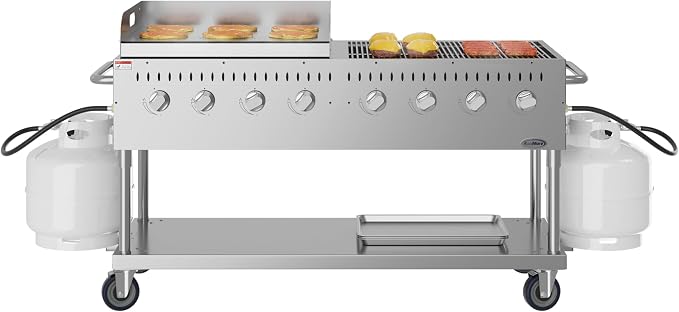 60 in. 8-Burner Commercial Outdoor Propane Gas Grill by KoolMore