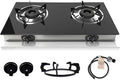 2 Burner Propane Gas Stove, Portable Tempered Glass Camping Stove Propane by Unknown