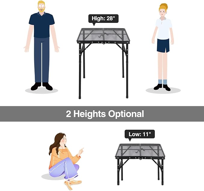 RedSwing Portable Grill Table for Outside, Aluminum Square Folding Grill Stand - Image 4