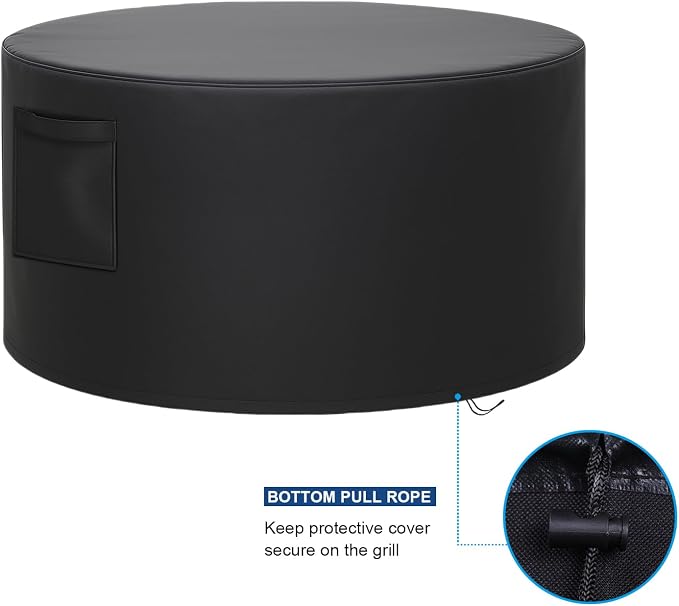Outdoor Fire Pit Cover, All-Weather Resistance Round 32 Inch Fire Pit Cove - Image 3