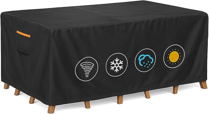 Outdoor Waterproof Furniture Cover, 88W x 62L x 28H inches Heavy Duty 600D by BRUXOLAY