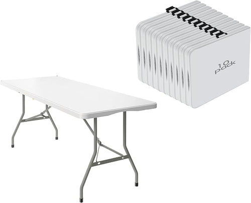 10 Pack of 6 Foot Foldable Table by VISTACASA