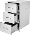 VEVOR Outdoor Kitchen Drawers 16" W x 28.5" H x 20.5" D, Flush Mount Triple by VEVOR