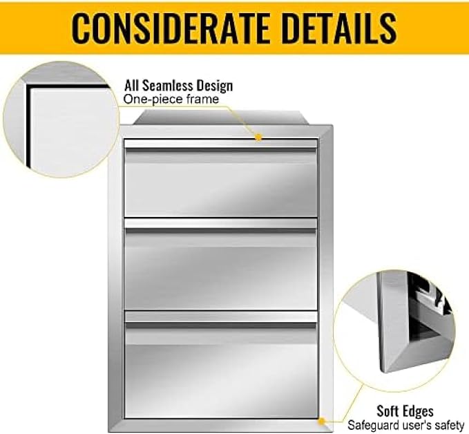 Outdoor Kitchen Drawers, Box Frame Style Flush Mount BBQ Drawer w/Stainless - Image 6