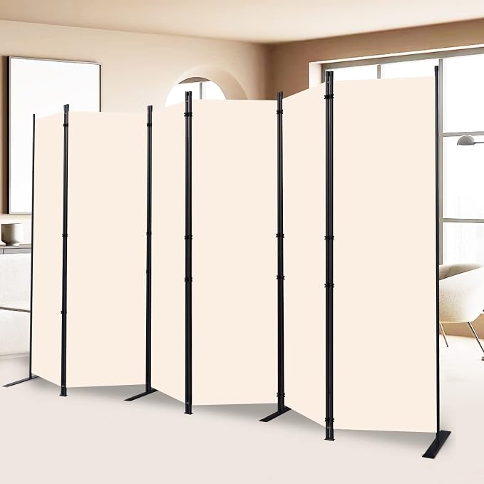 Room Divider and Folding Privacy Screens， 6 Panel Wide Room Divider Wall Screen by HOMSCREENER