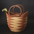 Brown Natural Picnic Basket, Reusable Grocery Bag, Kitchen & Dining Storage by AfricainaBasket