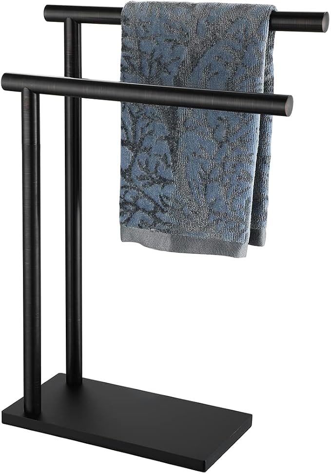 JQK Hand Towel Holder Stand Oil Rubbed Bronze, Modern Tree Rack Free Standing by Homeimprovement