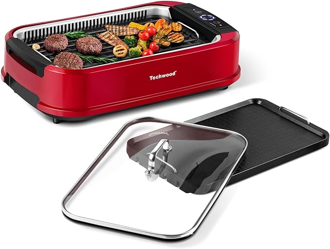 Indoor Smokeless Grill, Techwood 1500W Electric Indoor Grill by Techwood
