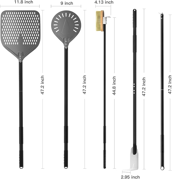 G.a HOMEFAVOR 5-Piece Pizza Oven Accessories, Pizza Oven Cleaning Brush - Image 2
