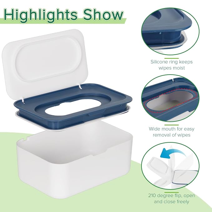 2 Pack Baby Wipes Dispenser, Wipes Case Baby Wipe Holder Keeps Wipes Fresh - Image 3