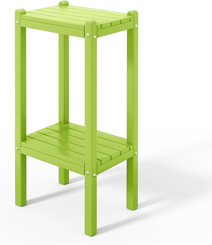 Costaelm Outdoor Side Table, 2-Tier Small Patio Coffee Tables by Costaelm