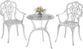 Patio Bistro Set of 2, Cast Aluminum, Outdoor Set w/Umbrella Hole, 3 Piece by Embraceartofoutdoorliving