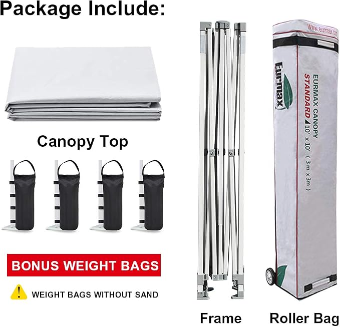 Eurmax USA Patented 10x10 Pop Up Canopy Tent Party Tent Commercial Instant - Image 6