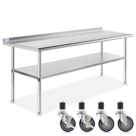 GRIDMANN Stainless Steel Table 72 in. x 24 in., NSF Commercial Kitchen Prep & by GRIDMANN