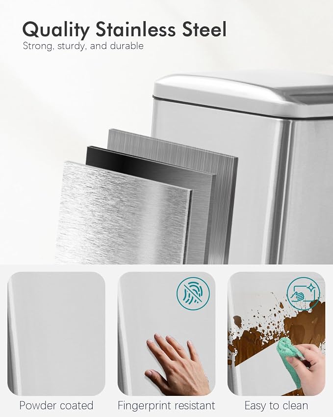 Bathroom Trash Can with Lid, 6 Liter / 1.6 Gallon Small Trash Can with - Image 6