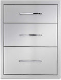 Outdoor Kitchen Drawers Stainless Steel 3-Drawer BBQ Drawer 18" W x 21" H x 23" by Unknown