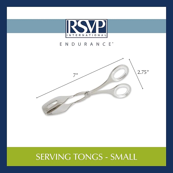 Serving Tongs in 18/8 Stainless Steel, 7-Inch, Dishwasher Safe