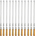 12 Pack Kabob Skewers BBQ Barbecue Skewers Stainless Steel Sticks 22 Inch Heavy by Amestar