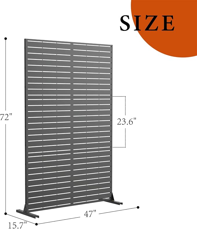 GarveeLife Metal Privacy Screen 72" h x 47" w, Outdoor Privacy Screens and - Image 2