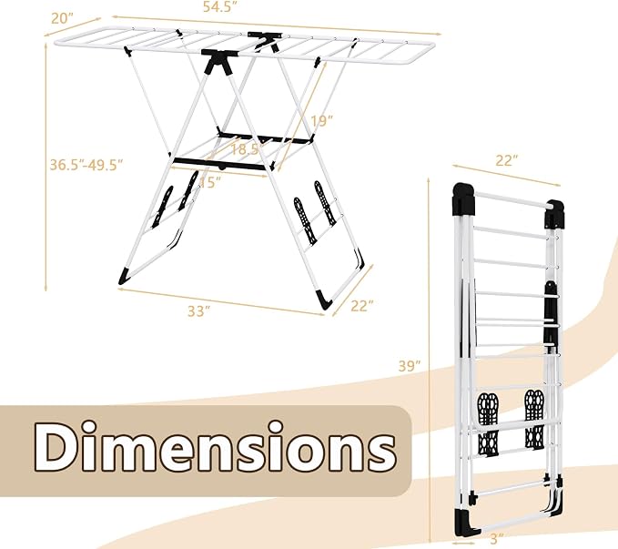 Tangkula Clothes Drying Rack, Collapsible Laundry Rack - Image 5