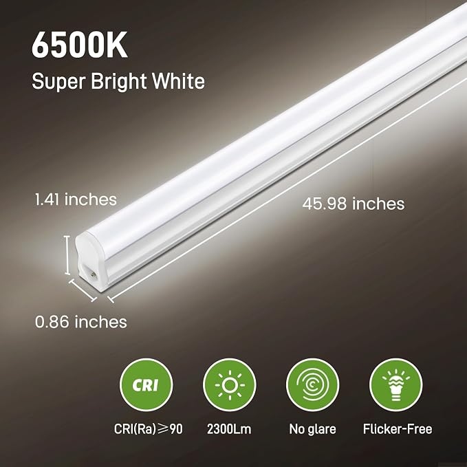 Pak 4FT LED Shop Lights, 2300LM 6500K Cool White, 20W Energy-Saving Super - Image 4