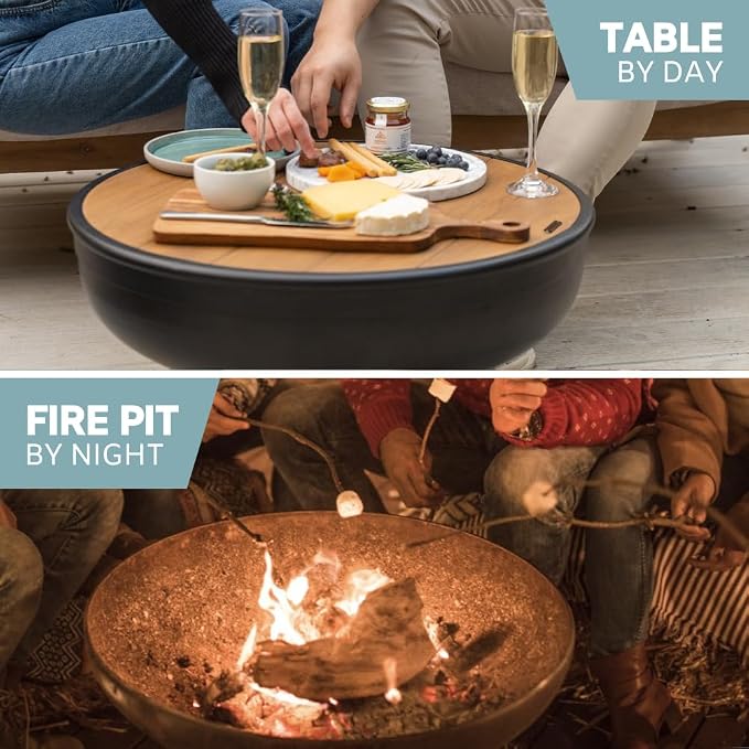 DENKOE Iron Fire Pit Table - Image 4