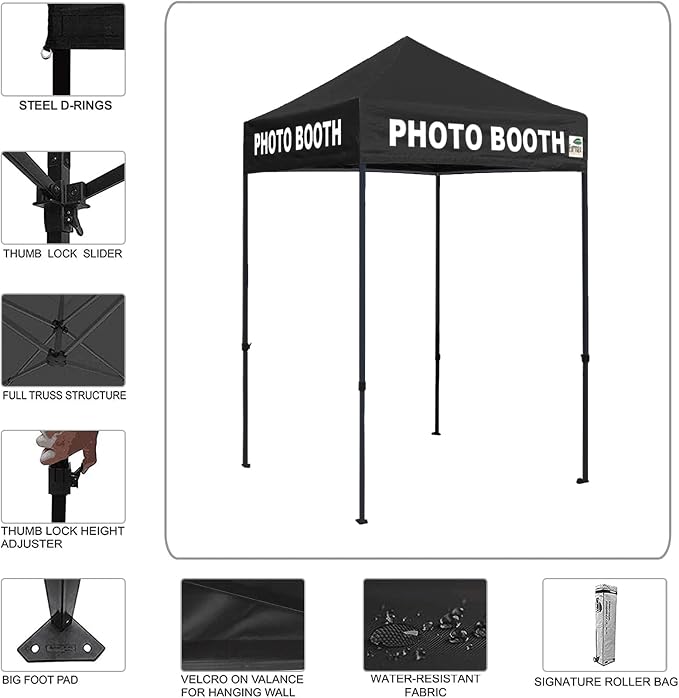 Eurmax USA Printed 5x5 Pop Up Canopy Tent Commercial Instant Canopies - Image 3