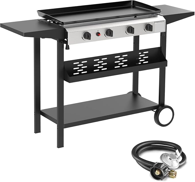 4 Burner Flat Top Grill, 30 Inch Stainless Steel Tabletop Portable Propane by ADREAK