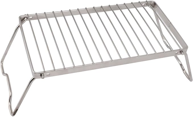 Folding Camping Grate, Stainless Steel Adjustable Height Campfire Grill - Image 3