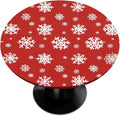 Christmas Snowflake Red White Round Table Cloth Cover, Elastic Edge Waterproof by ModaQua