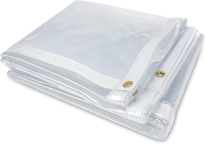 6 x 12FT Outdoor Clear Tarp Curtain Waterproof Wind-Proof 24 Mil Transparent by Likeem