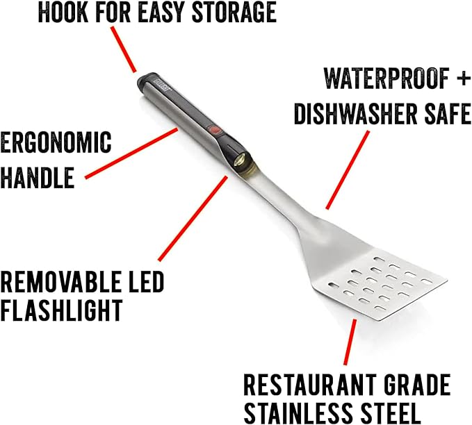 Grillight Grilling Essential Combo Gift Set: LED Light Spatula, Tongs & Bonus - Image 4