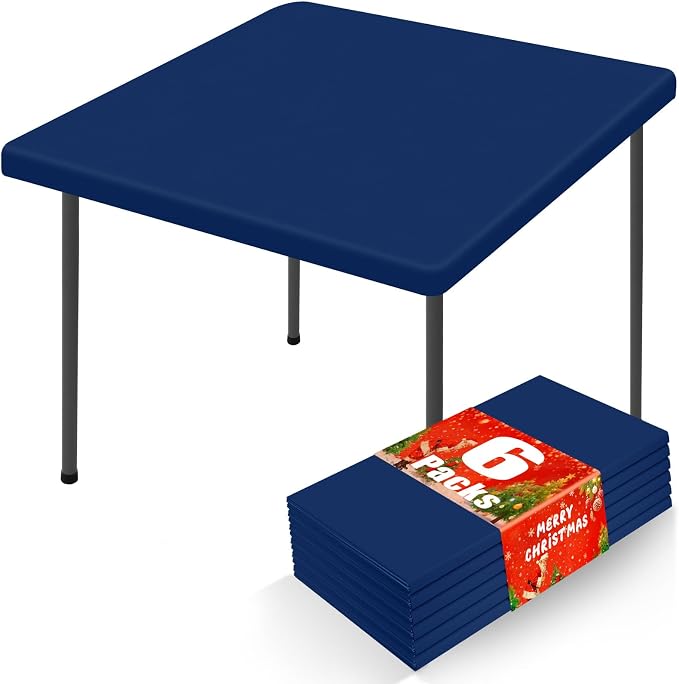 Spandex Square Table Cloth 6 Pack, Elastic Fitted Tablecloths by Moosfor
