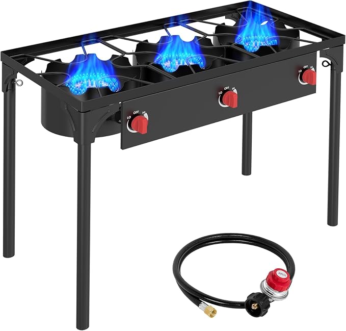 Llamaviva 3 Burner Gas Stove, Propane Outdoor Stove by LLAMAVIVA