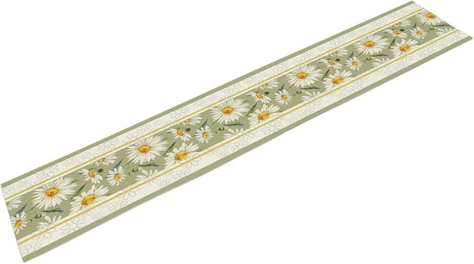 Daisy Flower Table Runner, Summer Watercolor Plants Floral Spring Garden Table - Image 7