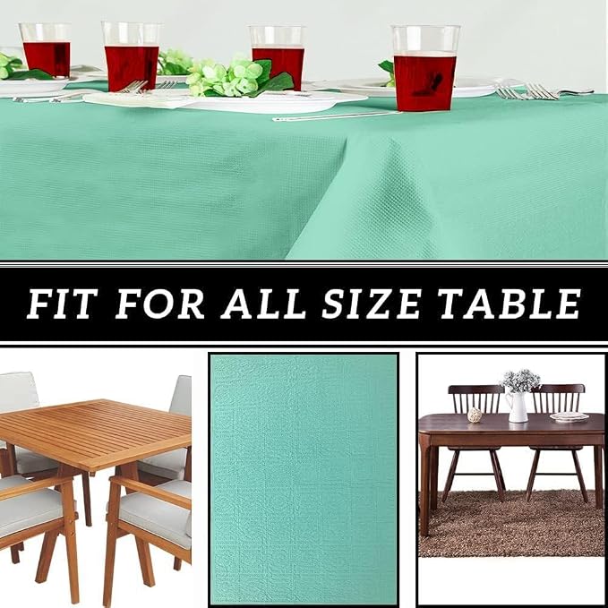 PARTY BARGAINS 54" X 108" Paper & Plastic Table Covers, Mint Green, 5 Pack - Image 4