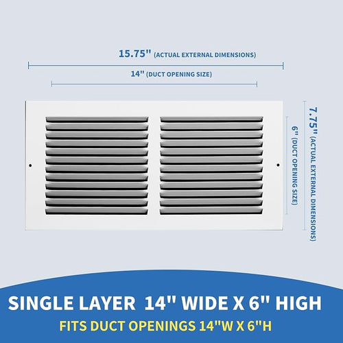 14x6 Vent Cover, Air Return Vent Cover, AC Vent Cover, Cold Air Return Vent - Image 2