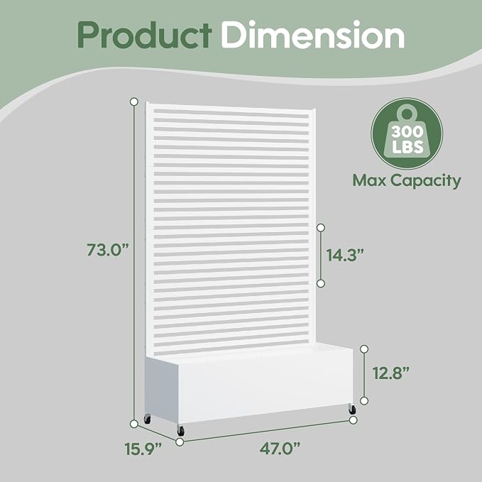 Metal Planter Box with Trellis Privacy Screen, Raised Garden Bed with Trellis & - Image 5