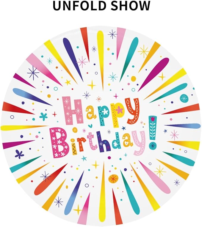Happy Birthday Round Tablecloth Happy Birthday Tablecloth 60 Inch Waterproof - Image 4