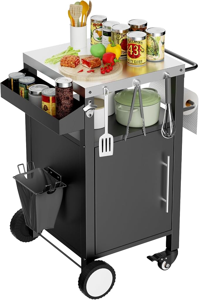 Outdoor Grill Cart with Patio Furniture, Outdoor Grill Table with Storage by AHOMRTHOMEFLAGSHIPSTORE